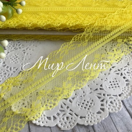 Мереживо павутинка, 4 см, жовтий