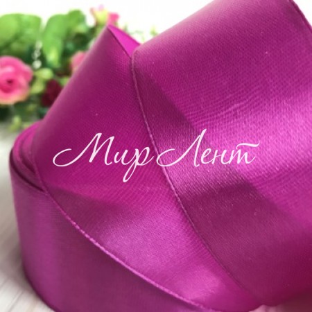 Атлас 4 см, бузковий, метр