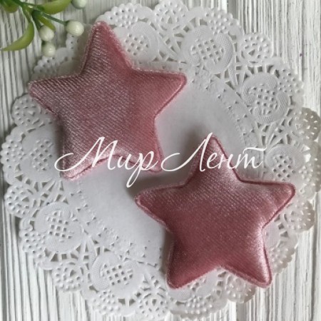 Аплікація велюрова зірочка, 5,5 см, пудровий, шт.