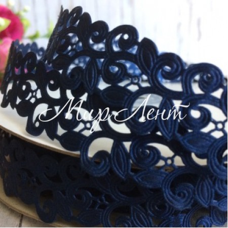 Лента-кружево, 2 см, сапфировый