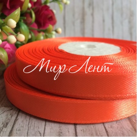 Атлас 0,9 см, ярко-оранжевый, рулон 33 м