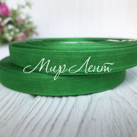 Органза 0,6 см, зелений, рулон 45 м