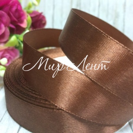 Атлас 2 см, шоколадний, метр
