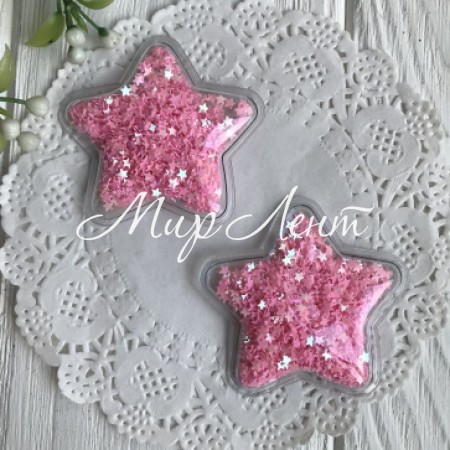 Силіконова зірочка з наповнювачем, 5 см, яскраво-рожеві зірки, шт.