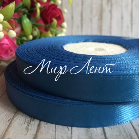 Атлас 0,9 см, світло-синій, рулон 33 м