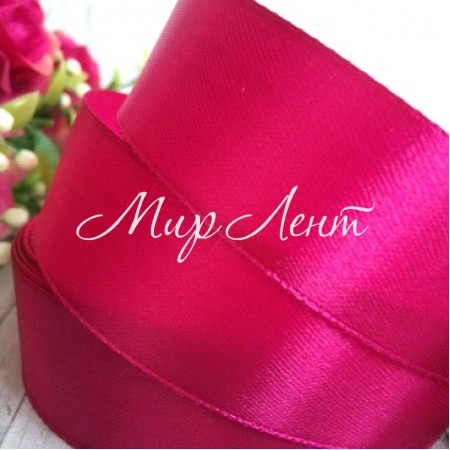 Атлас 2,5 см, темно-малиновий, метр