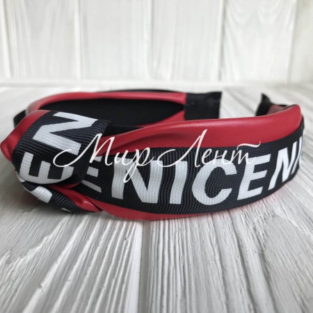 Обруч чалма з екошкіри (Nice широка), 4 см, червоний, шт.