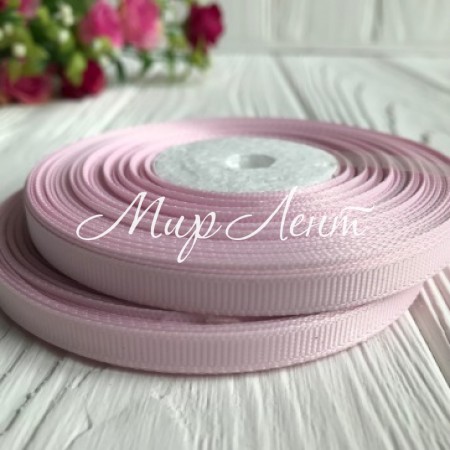 Репс 0,6 см, бледно-розовый, рулон 23 м