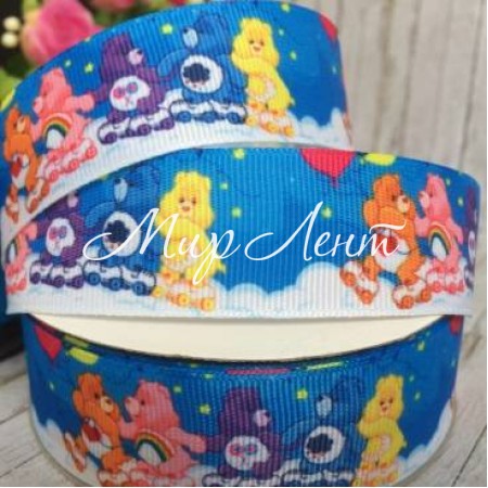 Репс 2,5 см, мишки Гамми, синий