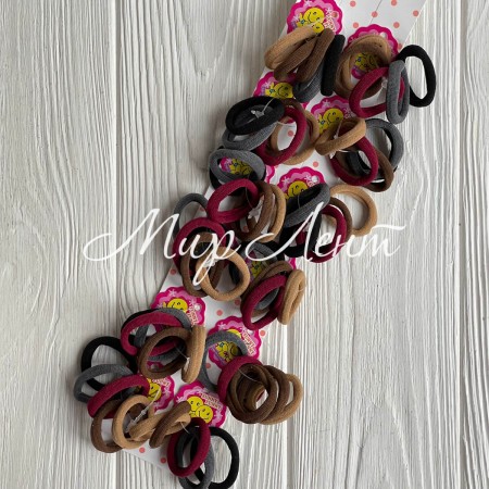 Резинки у связках, 2,7 см, бежево-сірі, упаковка 12 связок