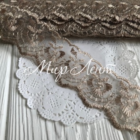 Мереживо яблучко, 4,5 см, кавовий, метр