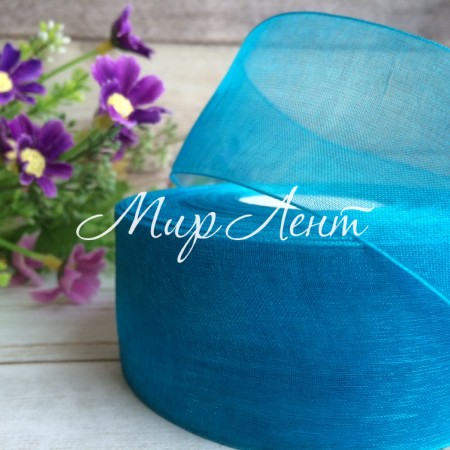 Органза 4 см, бирюзовый, метр