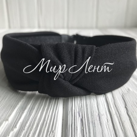 Обруч кріп чалма однотонний, 4,5 см, чорний, шт.