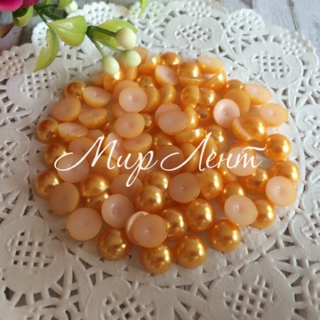 Напівбусина, 8 мм, темно-жовта, 100 шт.