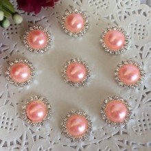 Серединка з каменем (кругла), 15 мм, персикова