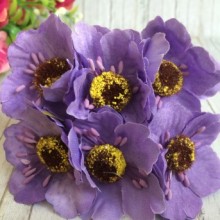 Мак, 4 см, фіолетовий, 6 квіточок у пучку, 1 пучок
