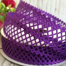 Мереживна стрічка сіточка, 2 см, темно-фіолетовий, метр