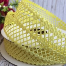 Мереживна стрічка сіточка, 2 см, жовтий, метр