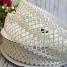 Мереживна стрічка сіточка, 2 см, молочний, метр