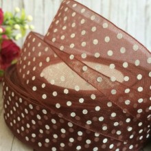 Органза горох 2,5 см, шоколадна