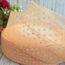 Органза горох 2,5 см, персикова