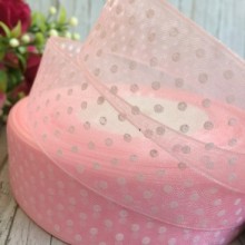 Органза горох 2,5 см, світло-рожева