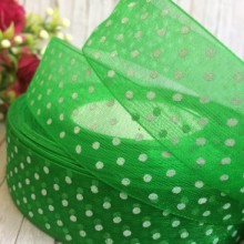 Органза горох 2,5 см, зелена