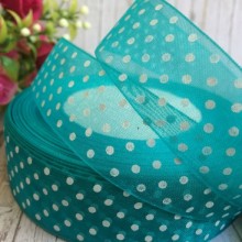 Органза горох 2,5 см, бірюзова