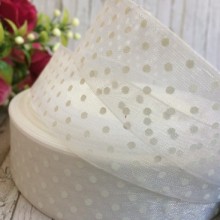 Органза горох 2,5 см, білий