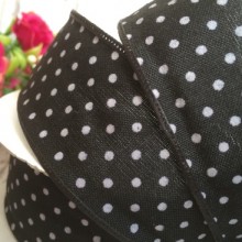 Стрічка джинс горох, 4 см, чорно-білий