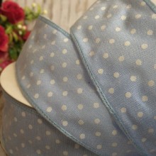 Стрічка джинс горох, 4 см, блакитний