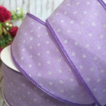 Стрічка джинс горох, 4 см, фіолетовий