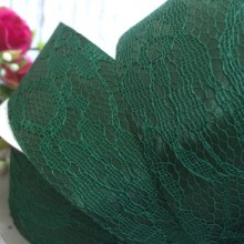 Атлас 4 см, мереживо, темно-зелений