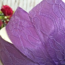 Атлас 4 см, мереживо, фіолетовий