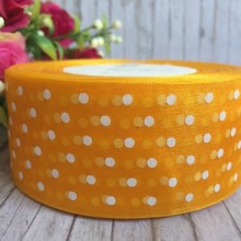 Органза горох 4 см, темно-жовтий