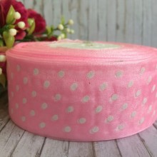 Органза горох 4 см, світло-рожевий