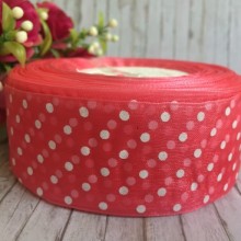 Органза горох 4 см, кораловий