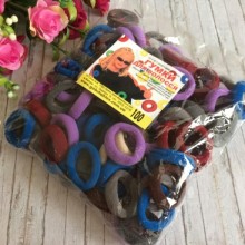 Гумка Калуш (велюрчик), 2,7 см, кольоровий мікс (синій-сірий-бордо), упаковка 100 шт.