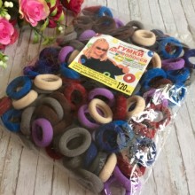 Гумка Калуш (велюрчик), 2,2 см, кольоровий мікс (синій-сірий-бордо), упаковка 120 шт.