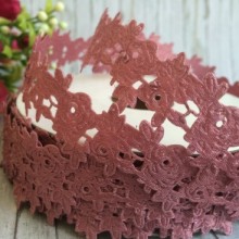 Мереживна стрічка трояндочка, 2,5 см, баклажановий