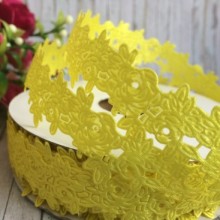 Мереживна стрічка трояндочка, 2,5 см, жовтий