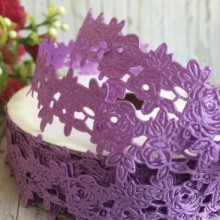 Мереживна стрічка трояндочка, 2,5 см, фіолетовий