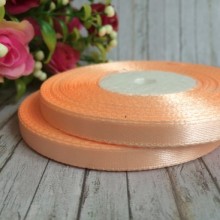 Атлас 0,6 см, персиковий, рулон 33 м