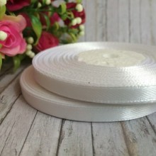 Атлас 0,6 см, білий, рулон 33 м