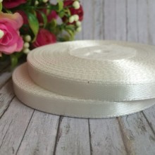 Атлас 0,6 см, айворі, рулон 33 м