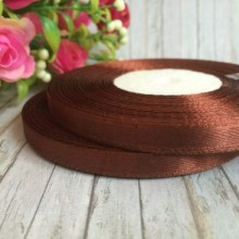 Атлас 0,6 см, шоколадний, рулон 33 м