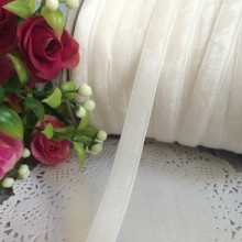Стрічка велюр, 1 см, білий, метр
