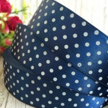 Атлас 2,5 см горох, сапфіровий, метр