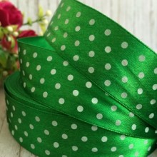 Атлас 2,5 см горох, зелений, метр