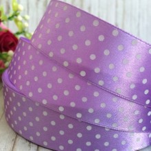 Атлас 2,5 см горох, ліловий, метр